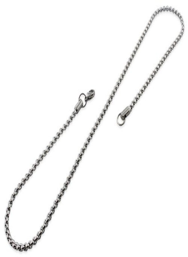 SILVERCLOSEOUT Stainless Steel 20in Round Box Chain Necklace 3.5mm - Image 2