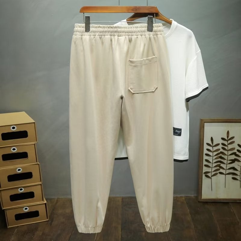 Summer Sports Casual Pants Boys High Sense Apricot Loose Handsome All-Match Toe Cropped Pants - Image 1