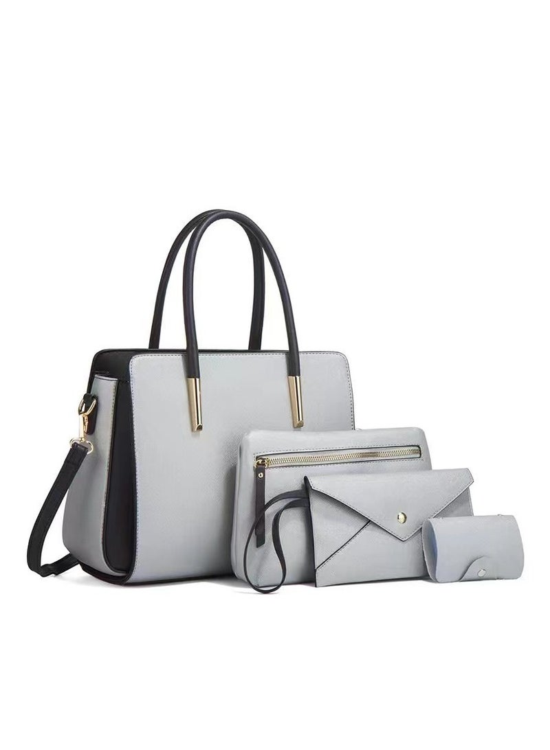 4 Pcs Women Handbag Set Wallet Tote Bag Shoulder Bag Top Handle Satchel Purse Set Handle Bag for Women 
