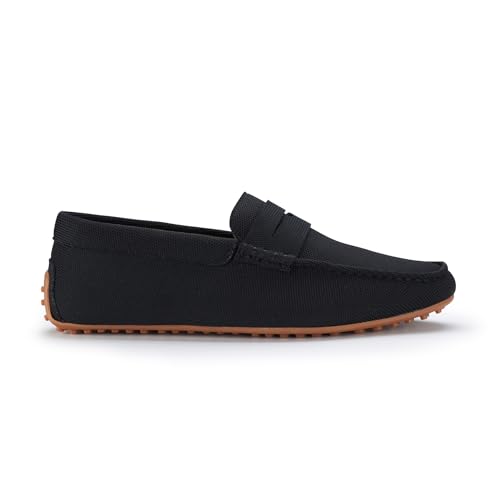 Ferro Aldo Dave Men's Classic Driving Loafer | Casual Slip-on Moccasin in Breathable Canvas Fabric | MFA19733 | in Black, Size 9.5 - Image 2