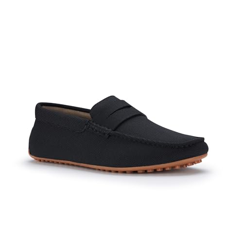 Ferro Aldo Dave Men's Classic Driving Loafer | Casual Slip-on Moccasin in Breathable Canvas Fabric | MFA19733 | in Black, Size 9.5 - Image 1
