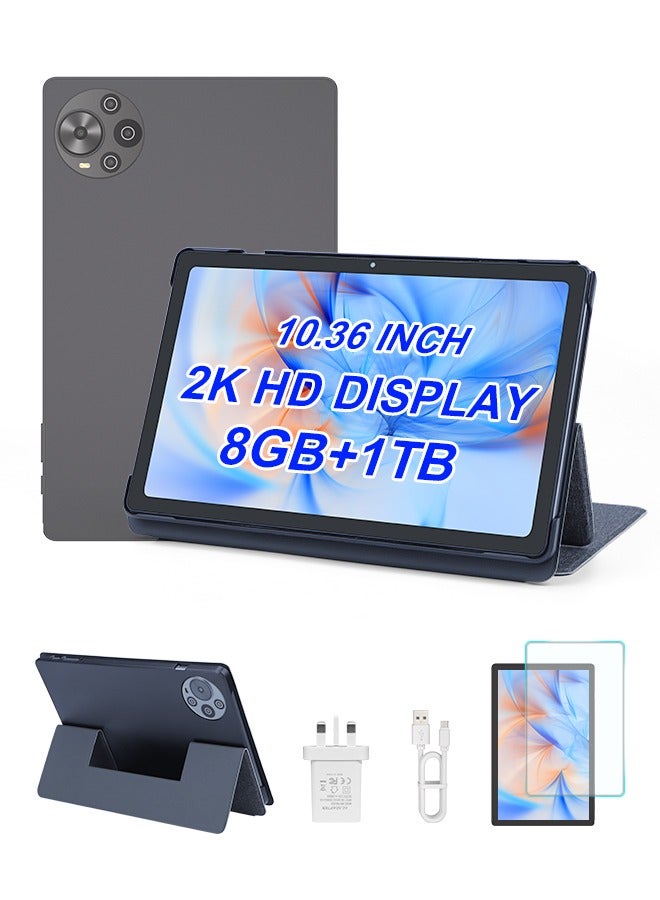 C idea 10.36 Inch Tablet, 5G LTE Android 14 Tablet Pc, 2K Screen Educational Tablet For Students with keyboard and Mouse CM10500 Plus Black - Image 1