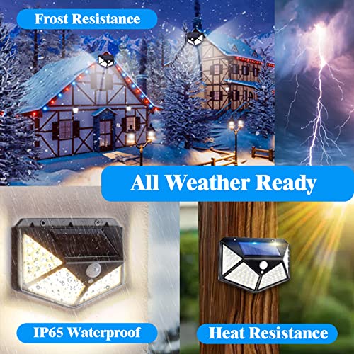 Korunb Solar Motion Lights Outdoor 6 Pack, 100LED/3 Modes, 270° Lighting Angle, IP65 Waterproof, Black, 13.5 cm x 5 cm x 10 cm, Patio, Garden, Outdoor - Image 4