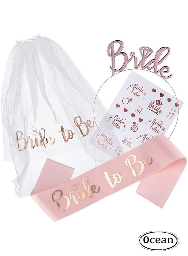 جي أس العروس تو بي تاج ووشاح التاج للنساء، حجاب العروس، لوازم حفلات الزفاف، زينة حفلات العزوبية، مجموعات هدايا عيد الميلاد - Image 1