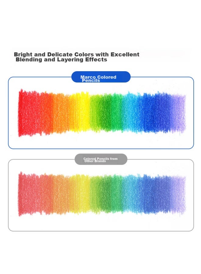 Marco Oil-based Erasable Colored Pencils, 48-pack, For Students, Children, Boys, Girls, Beginner Drawing, Coloring, Art Supplies, Art Materials, Birthday Gift, Back-to Set, Art Sketching - Image 2
