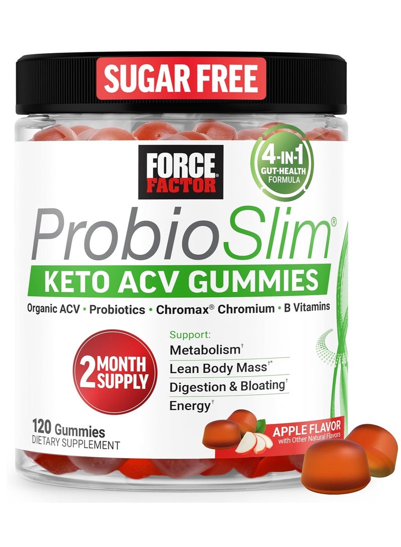Force Factor ProbioSlim Keto ACV Gummies, Organic Apple Cider 120 Gummies 4 months supply - Image 1