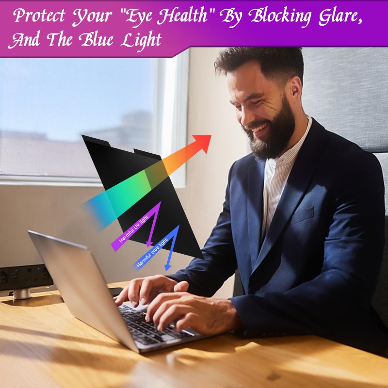 PYS Magnetic Laptop Privacy Screen Filter 15.6 Inch 16:9 - Detachable Computer Screen Privacy Shield, Anti-Glare Blue Light, Removable 15.6" Screen Protector for Lenovo, HP, Dell, Acer, ASUS - Image 5