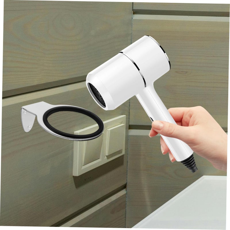 Wall Mounted Hair Dryer Holder Sleek Design Easy Installation Space Saving Bathroom Organizer - Image 5
