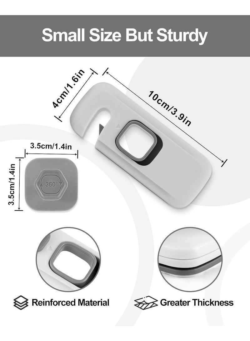 Kimaya 5 Pack Childproof Refrigerator Lock,Cupboard Locks for Children,Freezer Lock Apply to Max 1"(25mm) Sealing Strip,Cabinet Cupboard Lock for Toddlers,Easy to Install,No Tools Need or Drill,Grey - Image 2