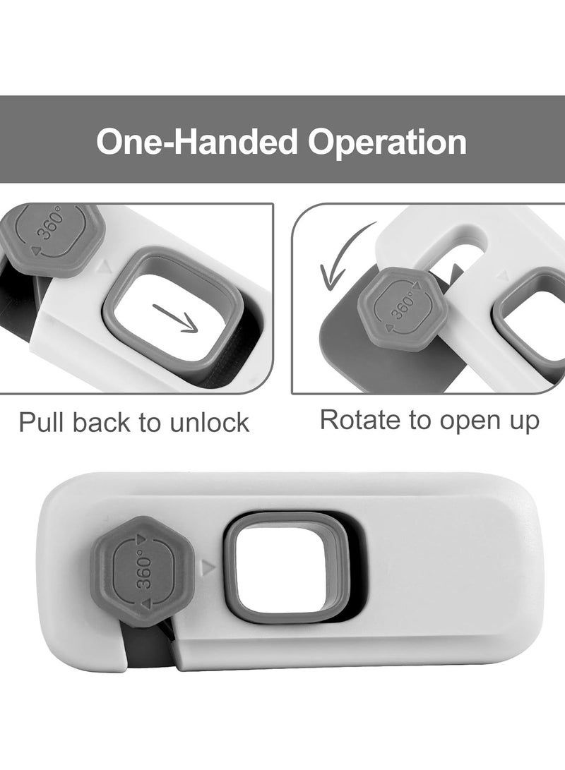 Kimaya 5 Pack Childproof Refrigerator Lock,Cupboard Locks for Children,Freezer Lock Apply to Max 1"(25mm) Sealing Strip,Cabinet Cupboard Lock for Toddlers,Easy to Install,No Tools Need or Drill,Grey - Image 3
