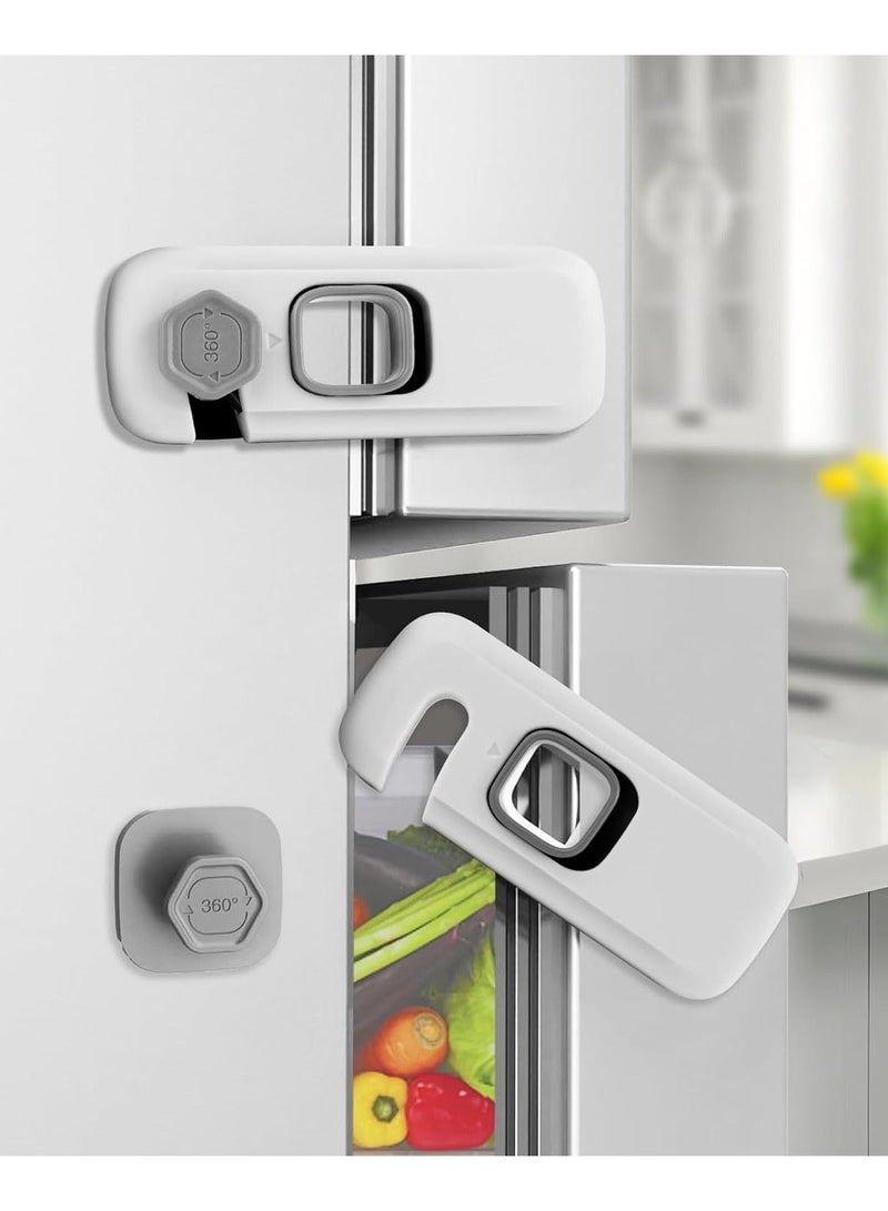 Kimaya 5 Pack Childproof Refrigerator Lock,Cupboard Locks for Children,Freezer Lock Apply to Max 1"(25mm) Sealing Strip,Cabinet Cupboard Lock for Toddlers,Easy to Install,No Tools Need or Drill - Image 2
