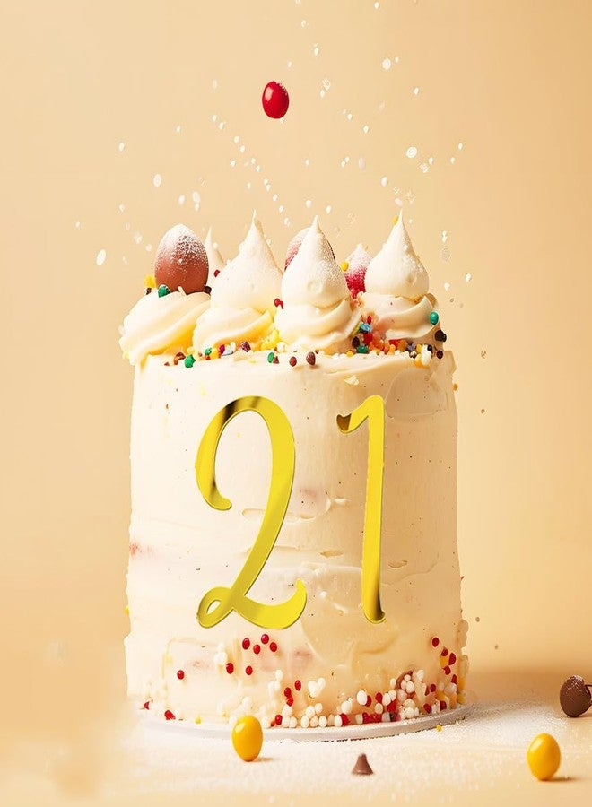 Hazyore Large Acrylic Cake Numbers Topper, 3.5 inch 0-9 Numbers Happy Birthday Cake Topper Gold Acrylic Wedding Party Cupcake Toppers for Birthday Party Wedding Anniversary Decorations - Image 3