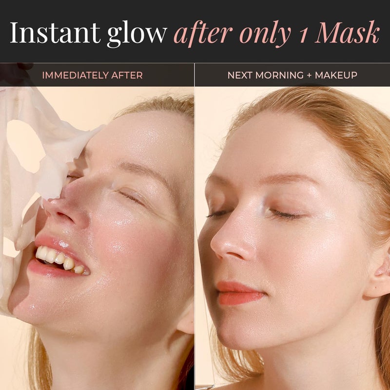 MOTHER MADE Glowing Glass Skin Hydrating Snail Deep Collagen Face Masks 10 EA, with Niacinamide 2%, Vitamin E, Facial Masks for Dry, Sensitive Skin, Kbeauty Essentials, Self Care, Korean Skincare - Image 5