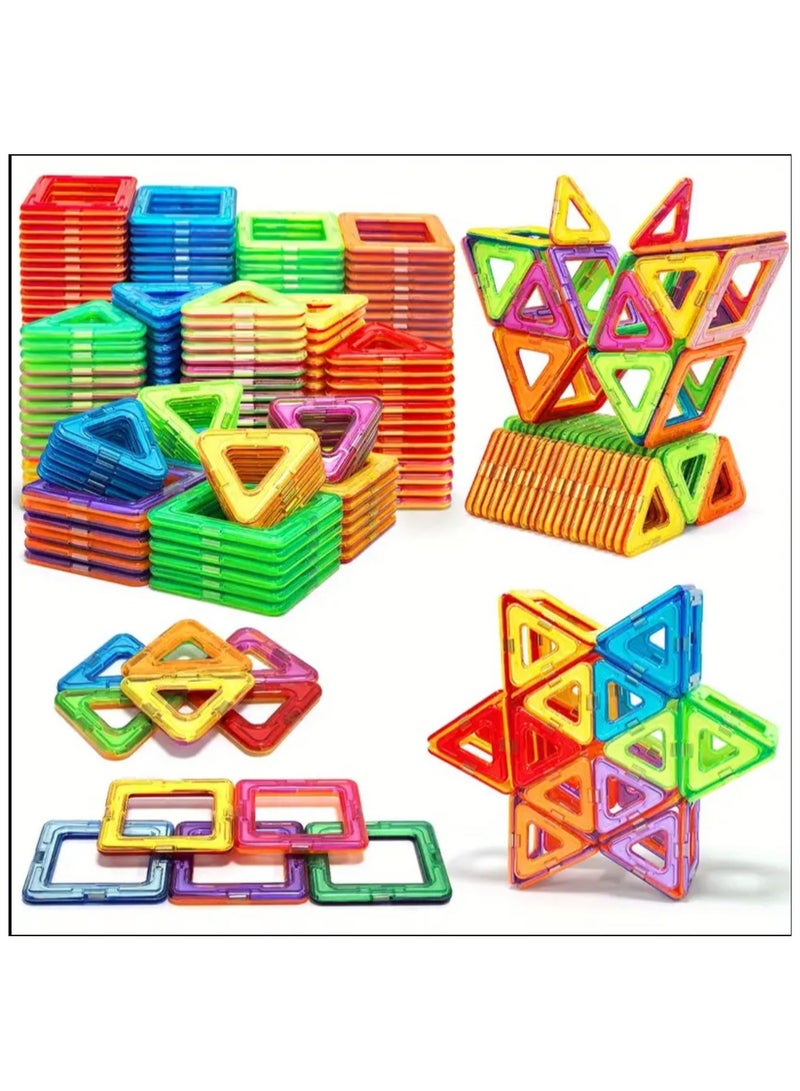 Set of 100 Magnetic Tiles Toys for Kids 3D Magnetic Building Blocks Educational Science, Technology and Engineering - Image 2
