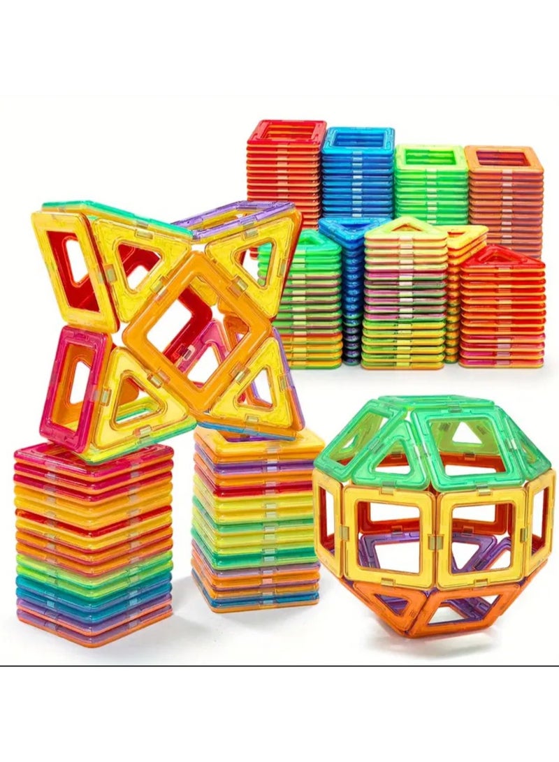 Set of 100 Magnetic Tiles Toys for Kids 3D Magnetic Building Blocks Educational Science, Technology and Engineering - Image 3