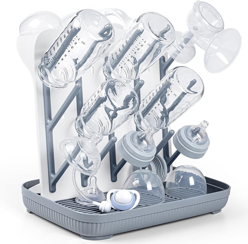Termichy Baby Bottle Drying Rack: Large Vertical Bottle Dryer Holder - Space Saving Stand for Baby Bottles and Pump Parts Cleaning - Image 1