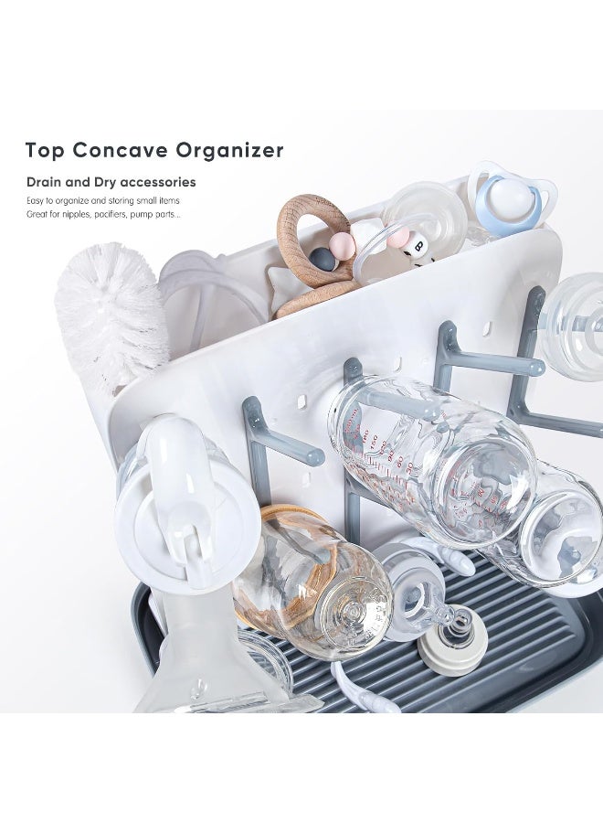 Termichy Baby Bottle Drying Rack: Large Vertical Bottle Dryer Holder - Space Saving Stand for Baby Bottles and Pump Parts Cleaning - Image 4