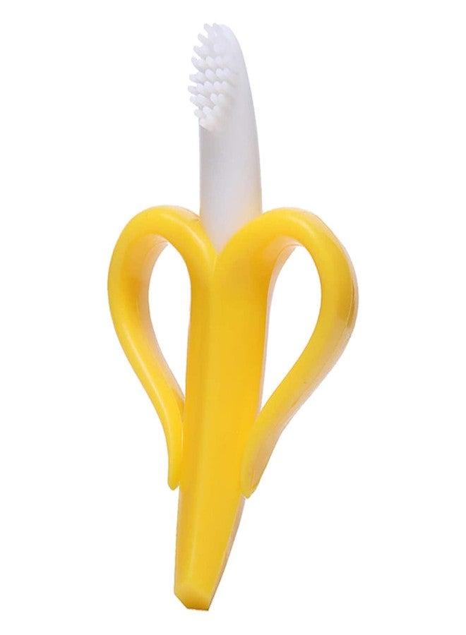 Moppets Silicone Baby Banana Teether & Infant Toothbrush, Ergonomic Grip And Dust-Resistant (Yellow) - Image 1