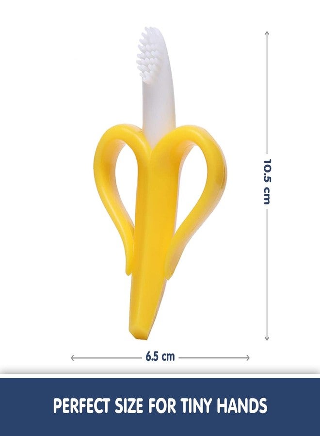 Moppets Silicone Baby Banana Teether & Infant Toothbrush, Ergonomic Grip And Dust-Resistant (Yellow) - Image 5