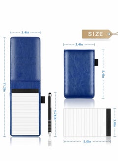 Excefore Mini Pocket Notepad Set, 14 x 9 CM Pocket Notepad Holder with Metal Pen, 50 Lined Sheets  - Image 5