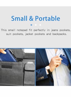 Excefore Mini Pocket Notepad Set, 14 x 9 CM Pocket Notepad Holder with Metal Pen, 50 Lined Sheets  - Image 4