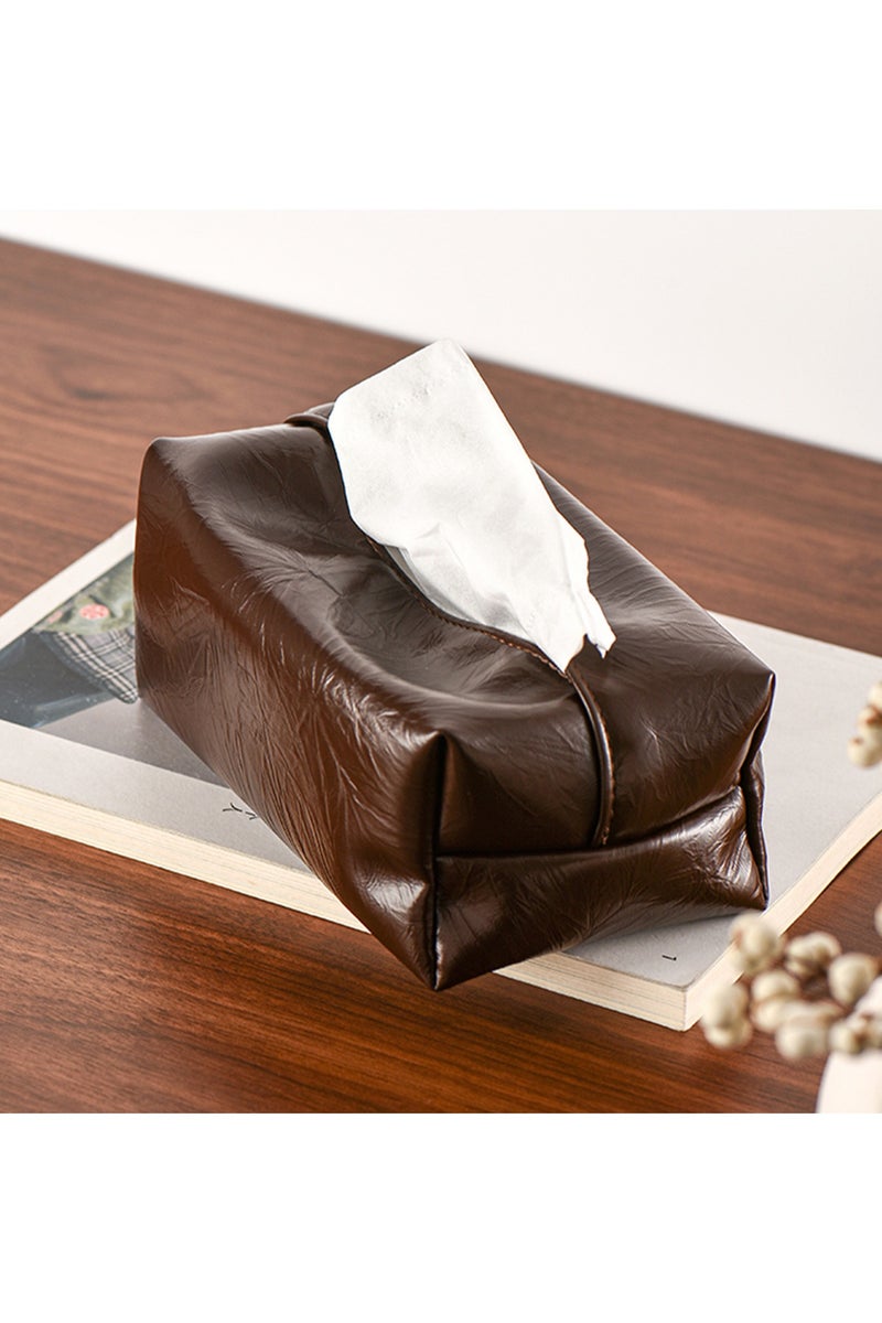 FUKE Tissue Storage Box PU Leather Rectangular Decorative Tissue Box for Desktops, Bathrooms, Cars and Offices - Image 3