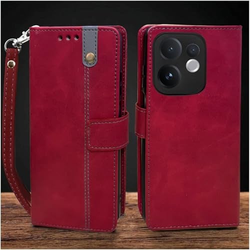 Excelsior Flip Cover for Vivo V60, Vivo T4 Pro | Premium PU Leather | Full Protection (Red) - Image 1