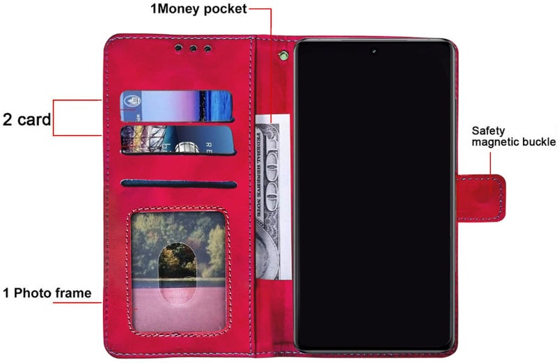 Excelsior Flip Cover for Vivo V60, Vivo T4 Pro | Premium PU Leather | Full Protection (Red) - Image 4
