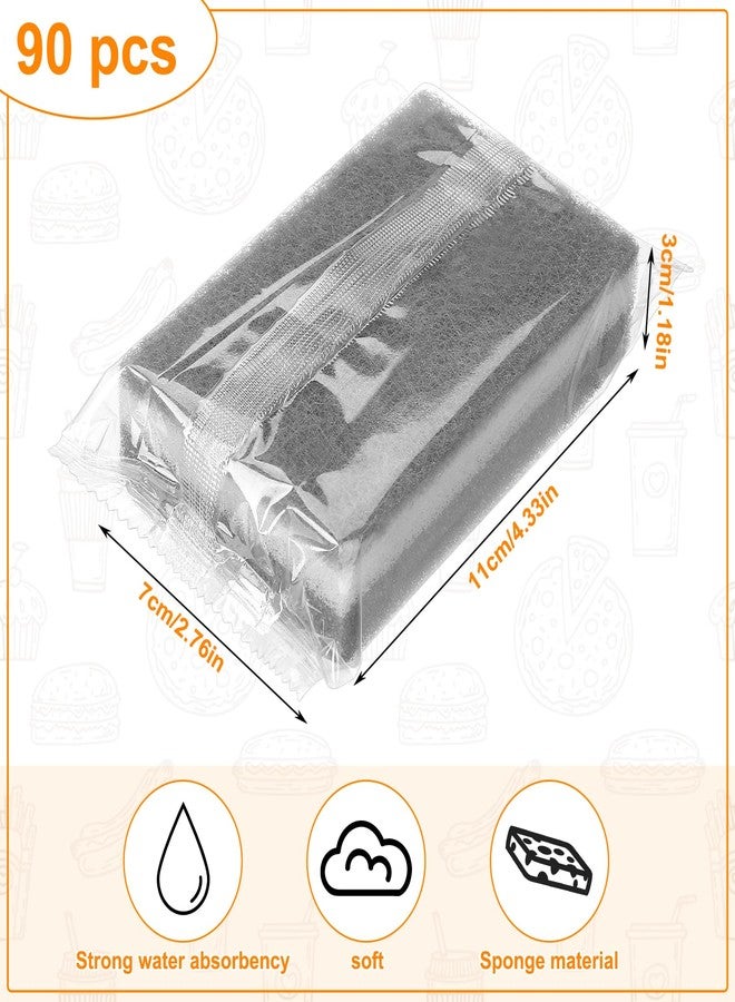 Ovveroche 90 Pack Individually Wrapped Sponges Uncompressed Kitchen Dishwashing Non Scratch Scrouing Sponge Bulk for Hotel Car Airbnb Apartments,Gray - Image 2