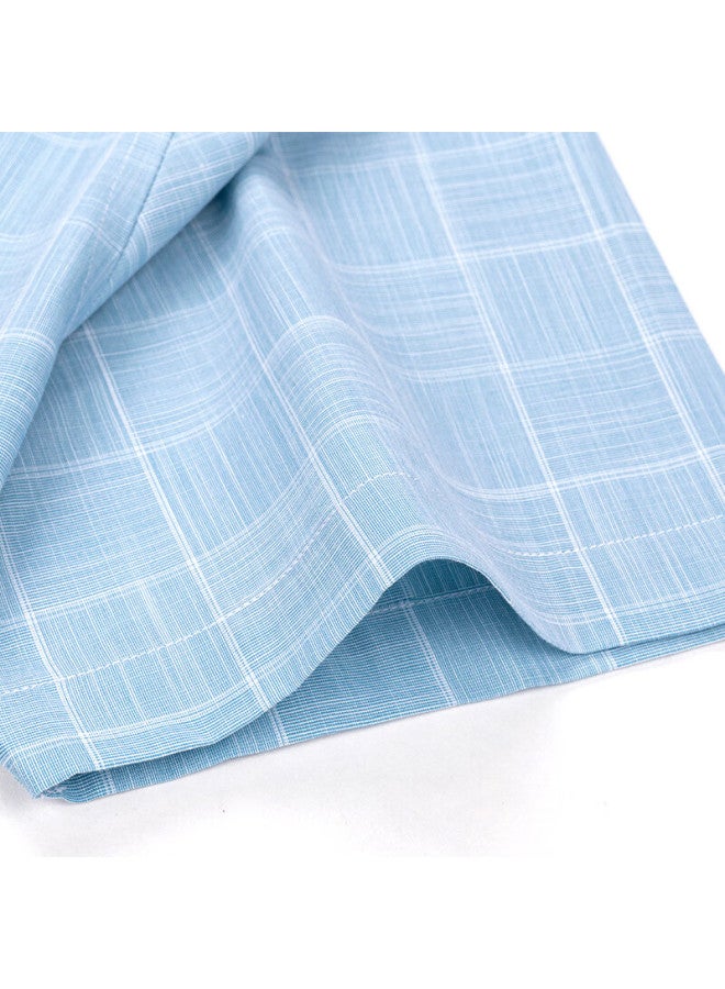 Firs Men'S Plaid Casual Shirt Middle-Aged Business Formal Wear 2004 Green Short Sleeve 40 - Image 5