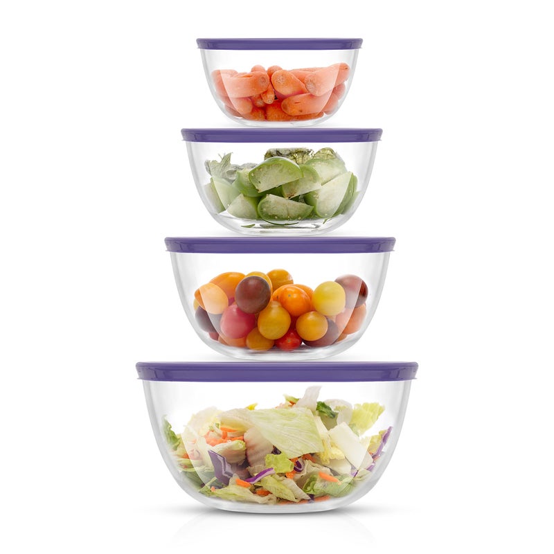 JoyJolt Cooking mix bowls 8room glass bowls with eyelids  bowls  bowls for cooking  storage bowls with tapas and large salads with large salad caps