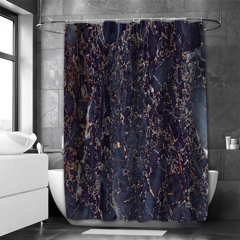 2023 Marble Texture Shower Curtain Azure 