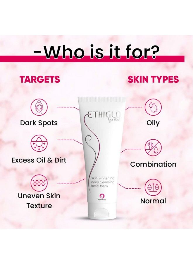 ETHIGLO Skin Whitening Face Wash (70Ml) : It Deep Cleanses The Skin And Removes Dead Cells : Pack Of 2  - Image 5