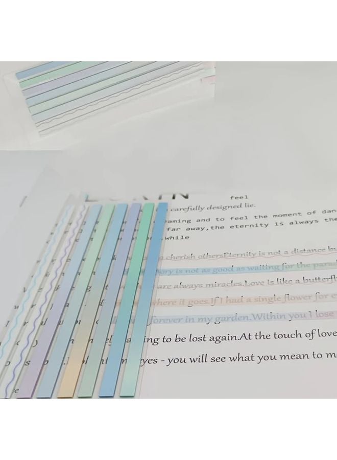 160 Pcs Wave Label Blue Clear Sticky Tabs Reusable Page Markers For Books Annotation - Image 4