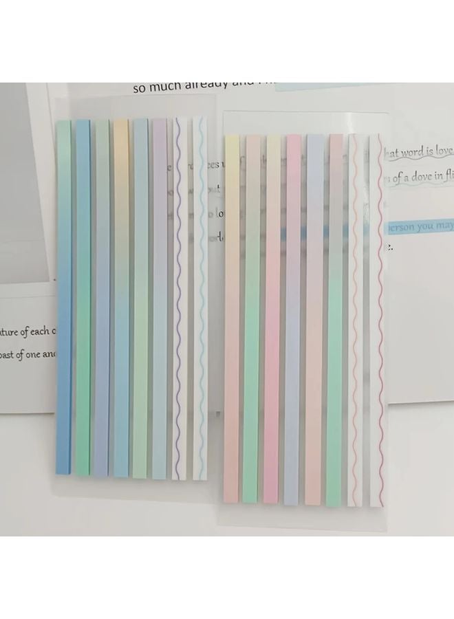 160 Pcs Wave Label Blue Clear Sticky Tabs Reusable Page Markers For Books Annotation - Image 2