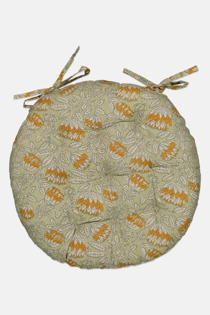 موي موتشو وسادة كرسي بطبعة زهور ٤٠ × ٧ سم، مجموعة خضراء