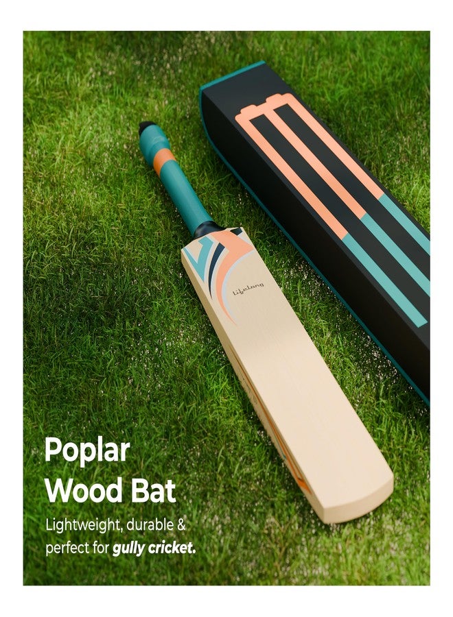 Lifelong Kids Wooden Cricket Bat | Lightweight & Easy to Swing | Durable Poplar Wood | Soft Rubber Grip for Comfort | Perfect for Boys & Girls Learning Cricket - Image 5
