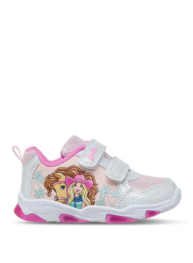 Barbie Girls Printed Light-Up Sneakers with Hook and Loop Closure