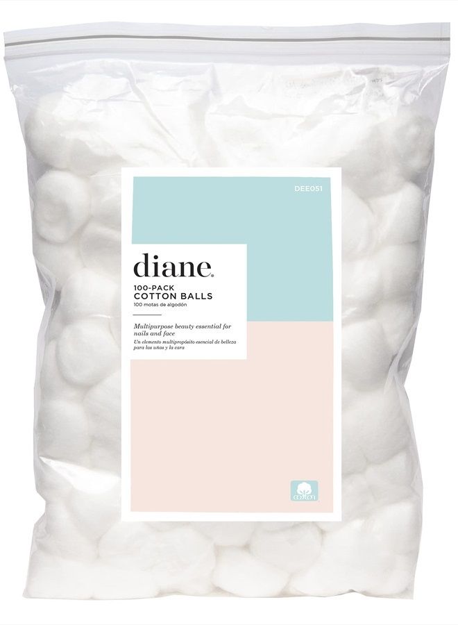 Diane 100% Cotton Balls, DEE051, 100 Count (Pack of 1) - Image 1