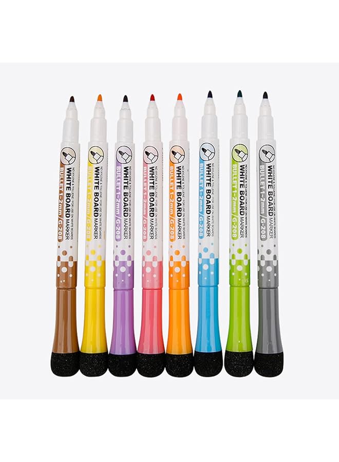 erorex 8 Pack Whiteboard Pens Dry Erase Magnetic Whiteboard Markers Easy To Wipe Meeting Pen With Eraser Cap For Writing On Whiteboards Glass Mirror  - Image 2