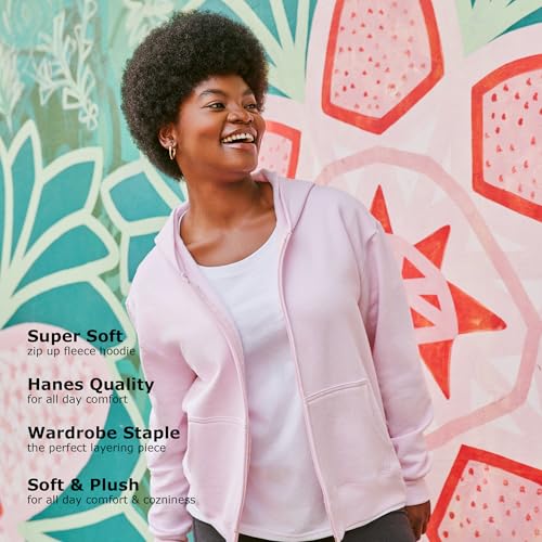 Hanes womens Ecosmart Full-zip Hoodie Hooded Sweatshirt, Violet Splendor Heather, XX-Large US - Image 4