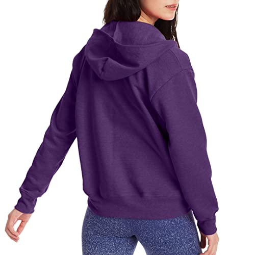 Hanes womens Ecosmart Full-zip Hoodie Hooded Sweatshirt, Violet Splendor Heather, XX-Large US - Image 2