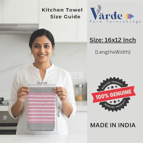 Värde® Dishcloths 15 pcs 12x16 Inches | Bulk Cotton Kitchen Cleaning Dish Cloths | Scrubbing Wash Cloth Sets | Multipurpose Cloth | 100% Cotton. - Image 2