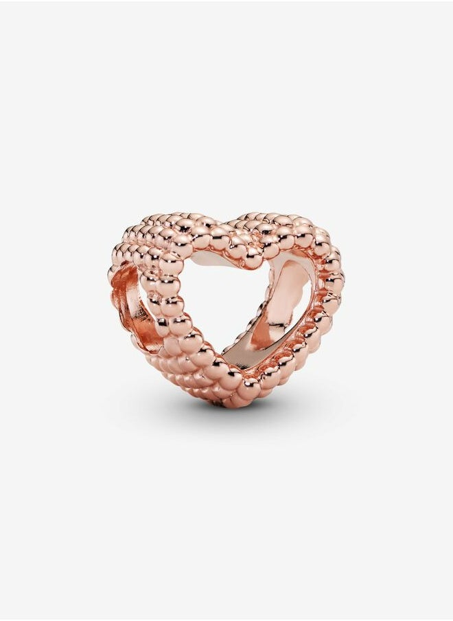 PANDORA - PANDORA Jewelry Beaded Open Heart Rose Charm 787516 - Image 1