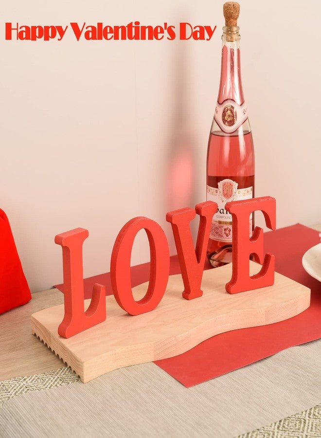 MixTeach Star-Power Valentine's Day Wood Love Signs,Red Freestanding Love Letter Table Centerpiece,Table Top Decoration for Valentine's Day Table Top Decoration (Red) - Image 3
