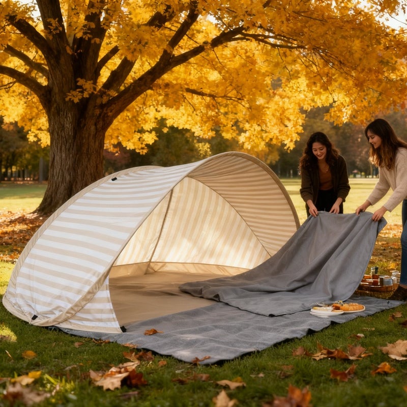 PETO 2-Second Pop-Up 2-Person Beach Tent - Instant Setup Portable Sun Shade for Beach, Picnic, Park, Camping, Family Outdoors - Image 2