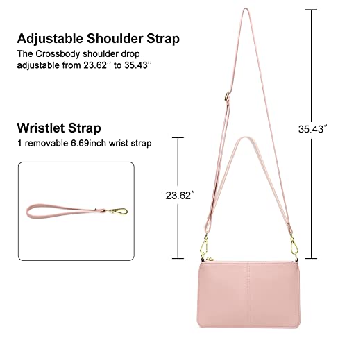 SENDEFN Leather Wristlet Clutch Small Women Crossbody Shoulder Bag Wallet Purses RIFD Card Slots - Image 3