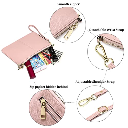 SENDEFN Leather Wristlet Clutch Small Women Crossbody Shoulder Bag Wallet Purses RIFD Card Slots - Image 4