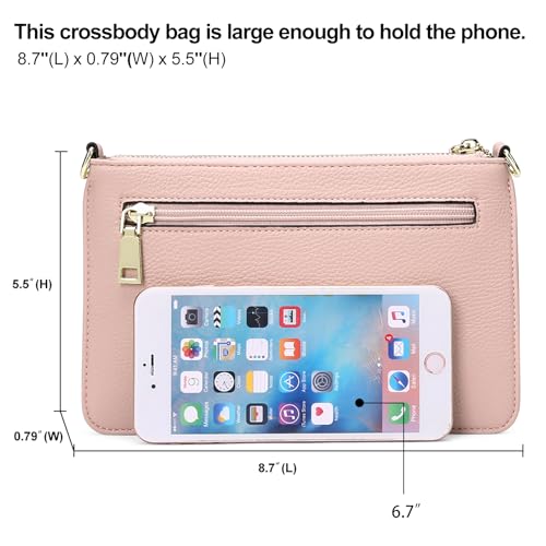 SENDEFN Leather Wristlet Clutch Small Women Crossbody Shoulder Bag Wallet Purses RIFD Card Slots - Image 5