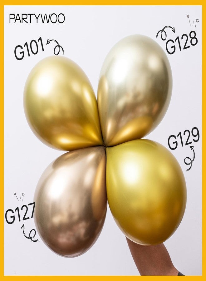 PartyWoo Metallic Gold Balloons 100pcs 5 Inch Small Mini Chrome Gold Latex Balloons for Graduation Baby Shower Gender Reveal Wedding Bachelorette New Year Birthday Party Decorations Gold-G101 - Image 5